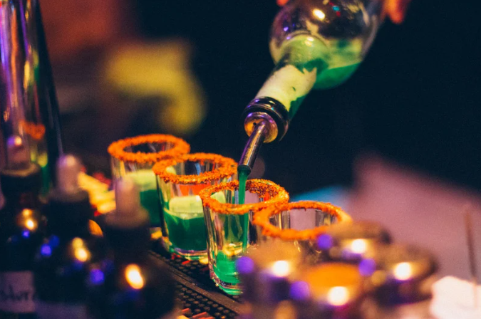 Pouring Drink into Sugar Shot Glass